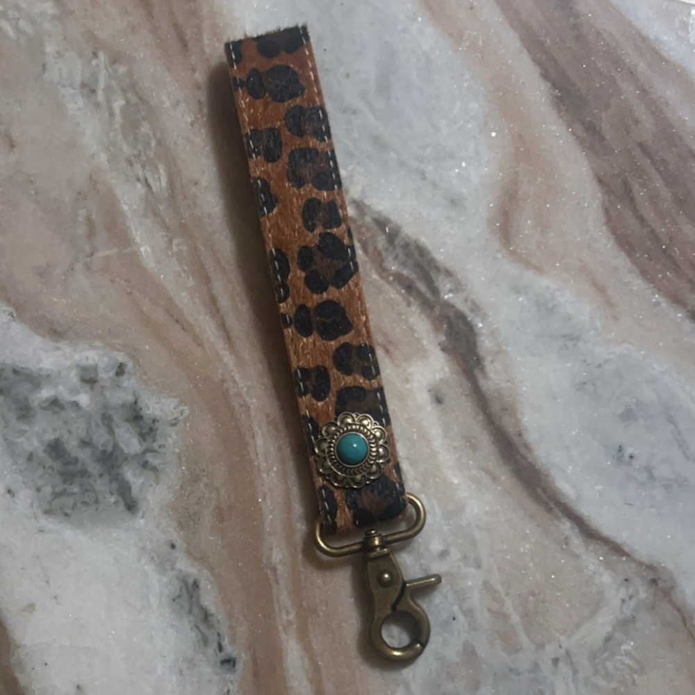 Free People Leopard Print Keychain